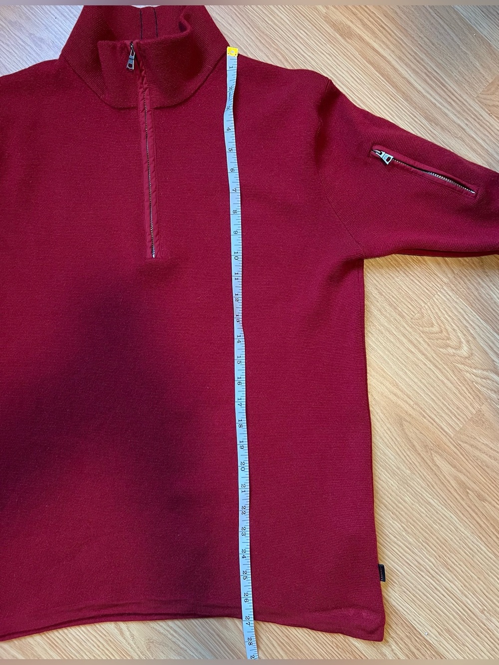 Banana Republic Vintage Men's Half-Zip Merino Wool Sweater Pull Over - Red - Picture 7 of 8